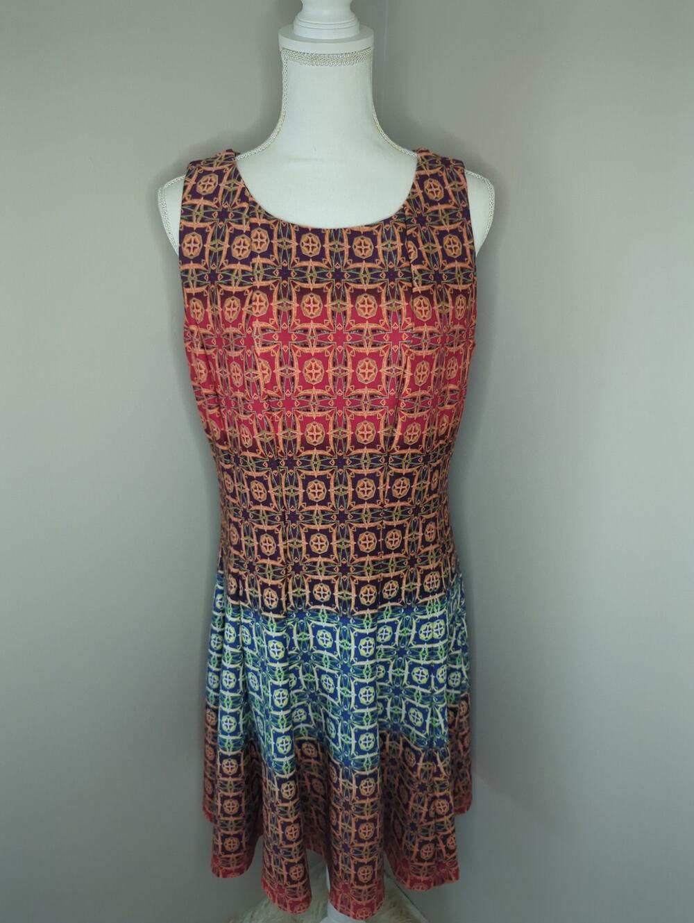 Julian Taylor Geometric Cutout Back Fit & Flare Dress Size 12